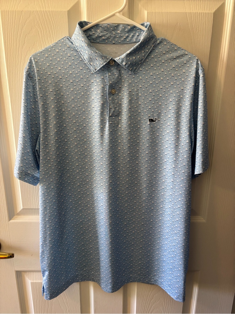 Light Blue Micro-Print Polo Shirt by Vineyard Vines